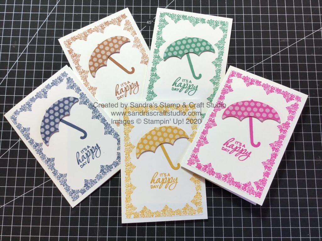 Handmade Card created using Pretty Parasol stamp set