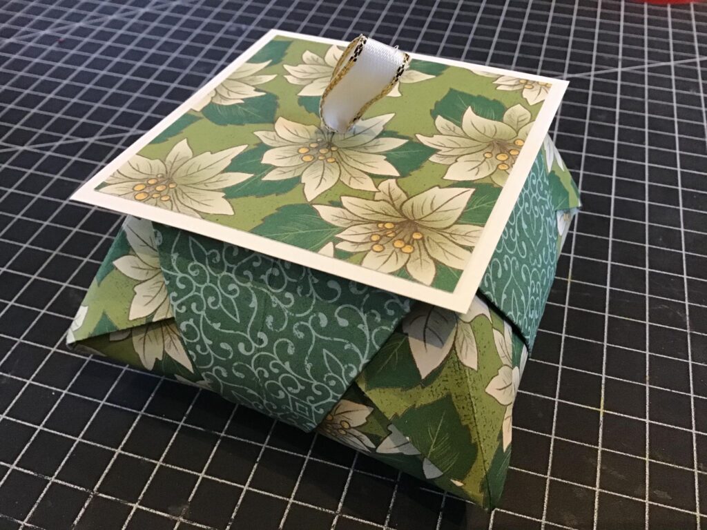 Festive Gift packaging using poinsettia Place Designer Series Paper by Stampin' Up!