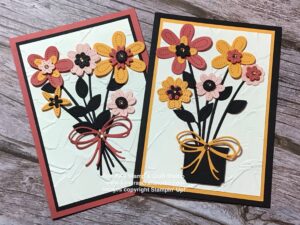 Pair of Handmade cards using beautifully stitched, Pierced Blooms Dies from Stampin' Up!