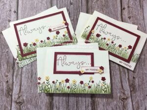 Handmade Friends card using Fild of Flowers from Stampin' Up!