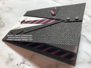 Handmade card for Men, using  Stampin' Up! Suit & Tie Dies