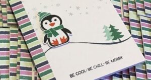 Handmade Christmas Card using Penguin Place Stamp & Punch bundle from Stampin' Up!