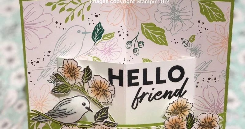 Floral Birthday card using Friendly Hello bundle – ICS Blog Hop