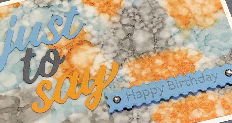 Handmade Birthday card using Alcohol Ink Technique Background